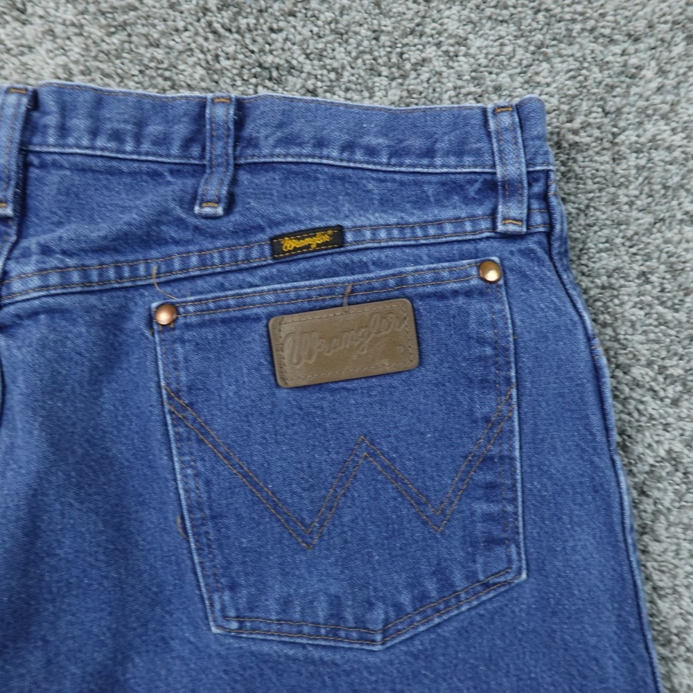 VTG Wrangler Jeans Mens 38X30 Dark Blue Denim Pants Western 13MWZ Cowboy Cut Y2K